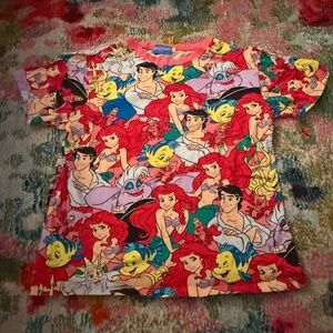 Tokyo Disney Resort All Over Character Ariel Little Mermaid Shirt